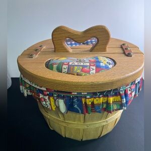 Vintage Bushel Sewing Basket